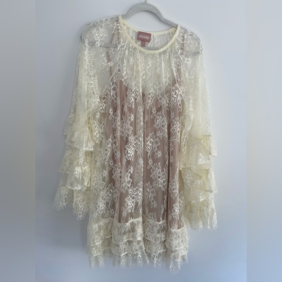 NWOT Show Me Your Mumu Joelle Lace Mini Dress size XL with slip - Picture 3 of 9
